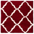 thumbnail image 1 of SAFAVIEH Dallas Logan Geometric Shag Area Rug, Red/Ivory, 6' x 6' Square, 1 of 9
