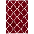thumbnail image 1 of SAFAVIEH Dallas Logan Geometric Shag Area Rug, Red/Ivory, 6' x 9', 1 of 9