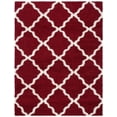 thumbnail image 1 of SAFAVIEH Dallas Logan Geometric Shag Area Rug, Red/Ivory, 8' x 10', 1 of 9