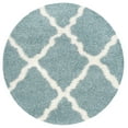 thumbnail image 1 of SAFAVIEH Dallas Logan Geometric Shag Area Rug, Seafoam/Ivory, 4' x 4' Round, 1 of 7