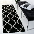 thumbnail image 1 of SAFAVIEH Dallas Logan Geometric Shag Runner Rug, Black/Ivory, 2'3" x 8', 1 of 8