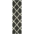 thumbnail image 1 of SAFAVIEH Dallas Logan Geometric Shag Runner Rug, Dark Grey/Ivory, 2'3" x 20', 1 of 6