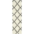 thumbnail image 1 of SAFAVIEH Dallas Logan Geometric Shag Runner Rug, Ivory/Dark Grey, 2'3" x 8', 1 of 7