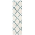 thumbnail image 1 of SAFAVIEH Dallas Logan Geometric Shag Runner Rug, Ivory/Light Blue, 2'3" x 8', 1 of 7