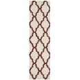 thumbnail image 1 of SAFAVIEH Dallas Logan Geometric Shag Runner Rug, Ivory/Red, 2'3" x 14', 1 of 7