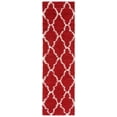 thumbnail image 1 of SAFAVIEH Dallas Logan Geometric Shag Runner Rug, Red/Ivory, 2'3" x 8', 1 of 9