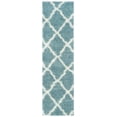thumbnail image 1 of SAFAVIEH Dallas Logan Geometric Shag Runner Rug, Seafoam/Ivory, 2'3" x 14', 1 of 7