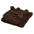 thumbnail image 1 of SAFAVIEH Dalson Pom Pom Throw Blanket Brown, 1 of 5