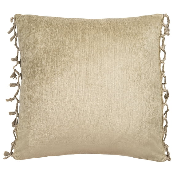 SAFAVIEH Dandria Solid Fringe Accent Pillow, 18" x 18", Light Green