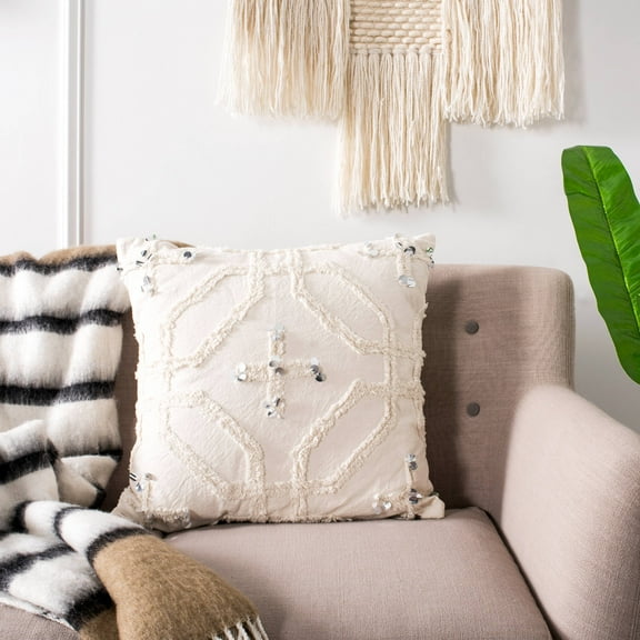 SAFAVIEH Daphne Confetti Geometric Plush Pillow, 20" x 20", White