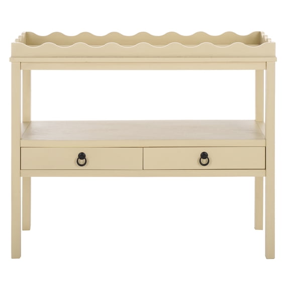 SAFAVIEH Darlyn Modern 2 Drawer Wood Console Table, Sand