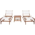 thumbnail image 1 of SAFAVIEH Darryl Outdoor Patio 5 Piece Conversation Set, Natural/White, 1 of 10