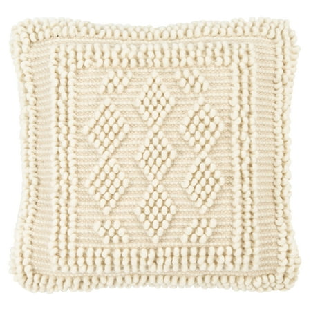 SAFAVIEH Darvey Bordered Beaded Accent Pillow, 20" x 20", Ivory