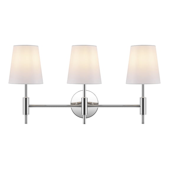 SAFAVIEH Darya 3-Light LED Chrome Metal Wall Sconce with White Shade