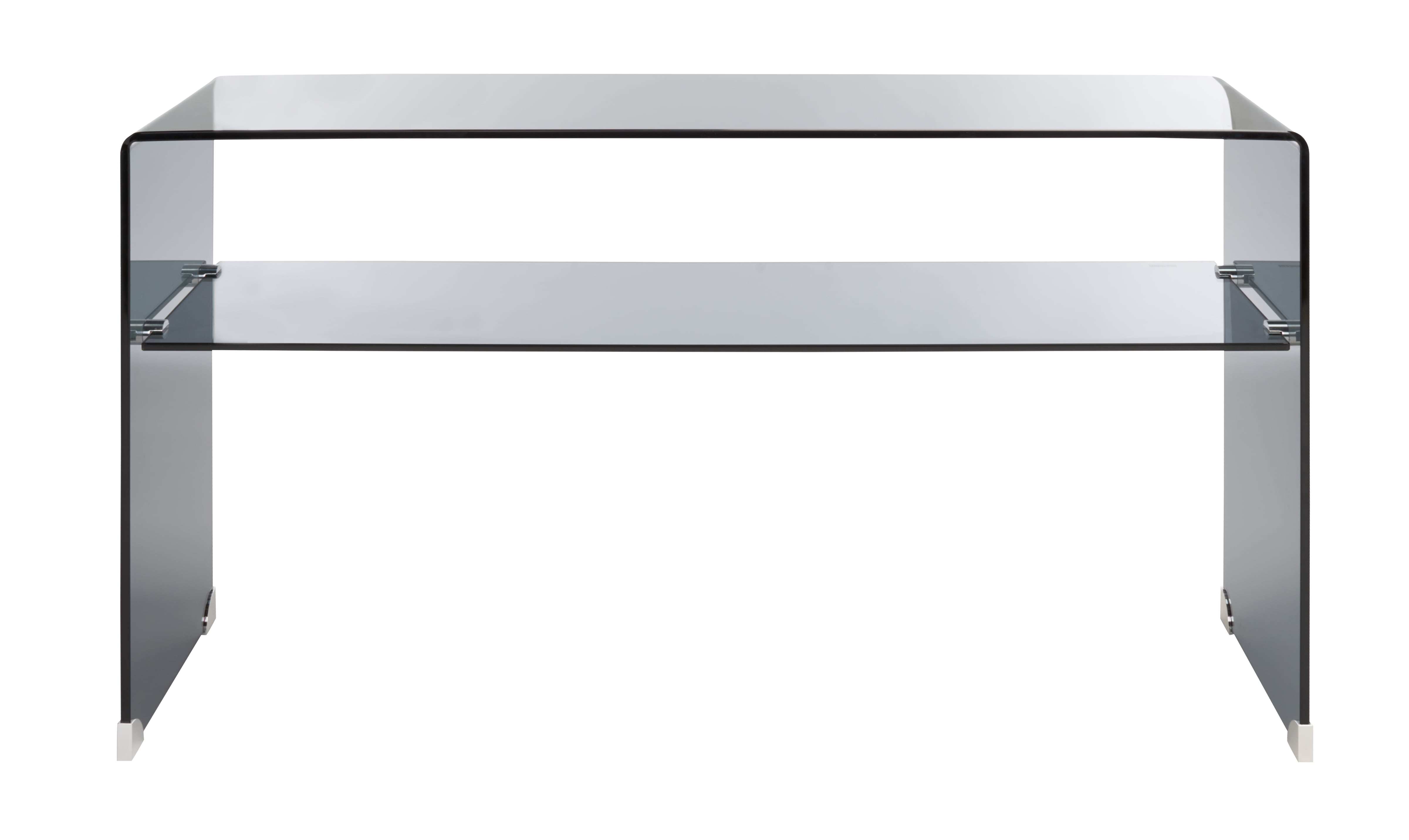 Dash Clear and Gray Glass Hallway Table with Storage Shelf