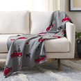 thumbnail image 1 of SAFAVIEH Dasher Throw, 50" x 60", Grey/Red, 1 of 6