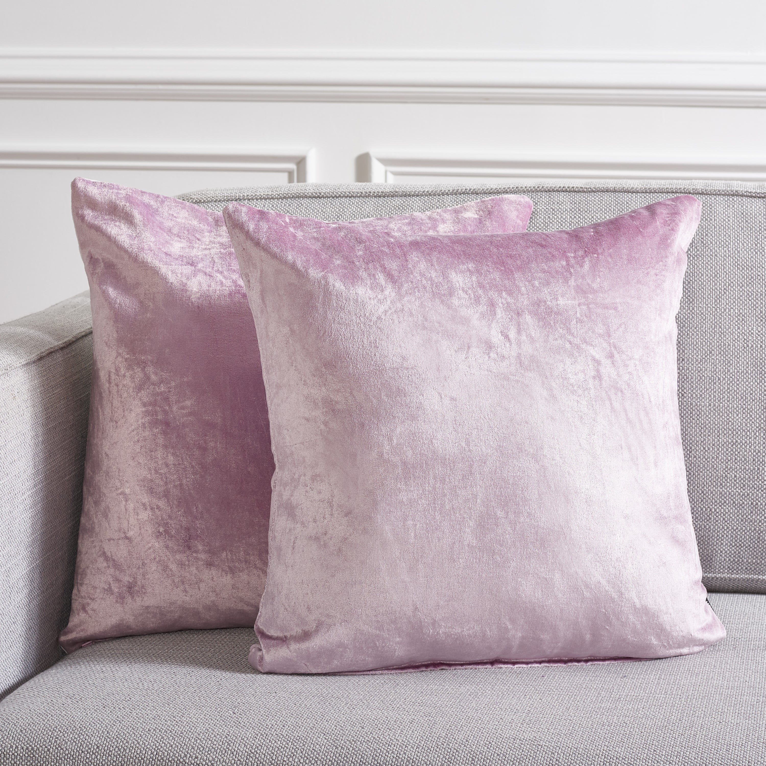 Lavender 18'' Square Cotton-Viscose Pillow Set