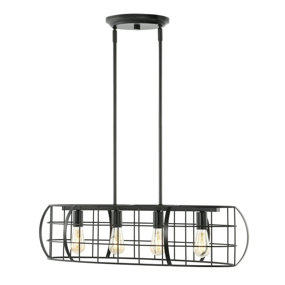 SAFAVIEH Daxton 4-Light Glam Black Glass Chandelier