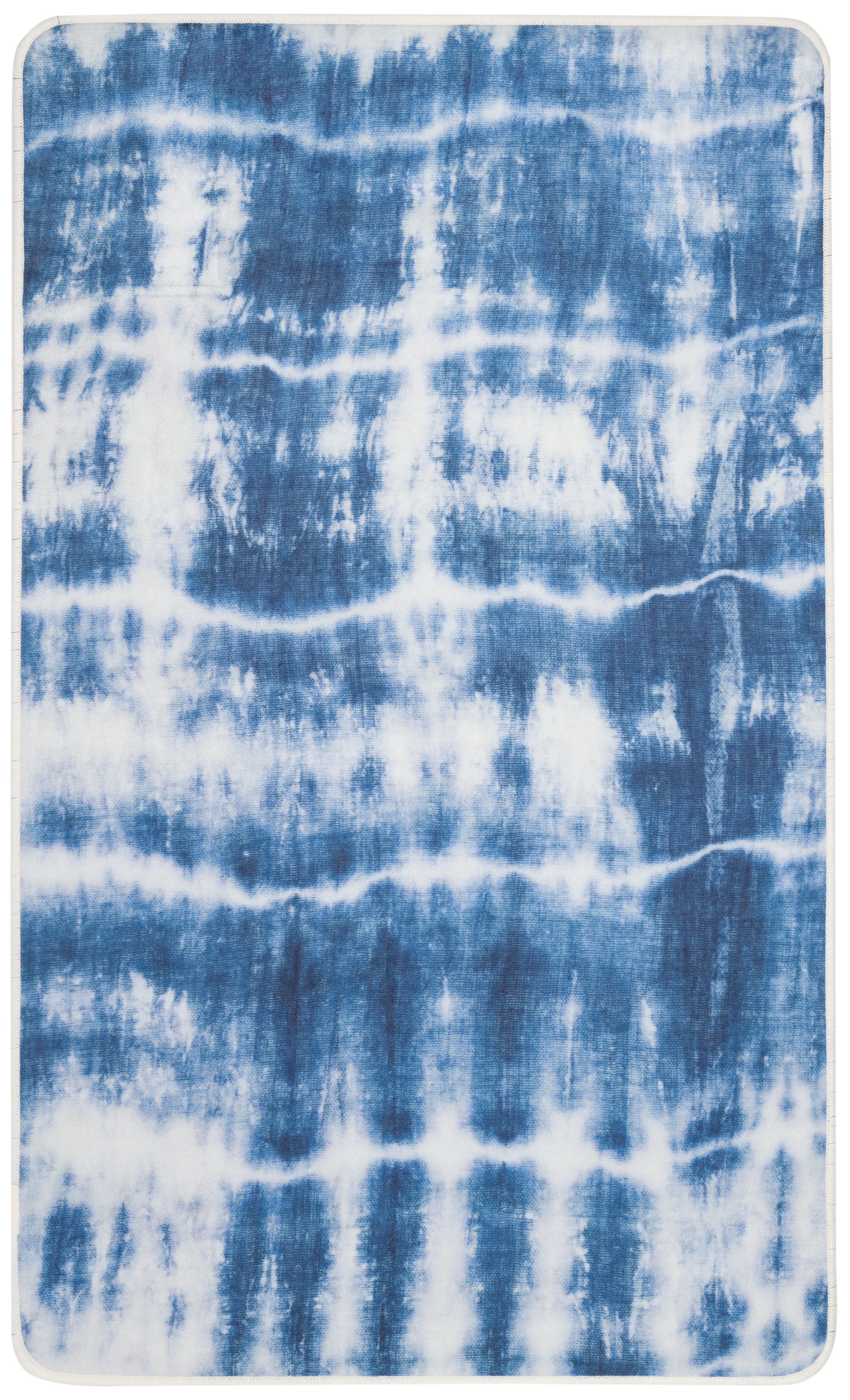 Ivory Abstract Synthetic 5' x 7' Non-slip Area Rug