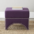 thumbnail image 1 of SAFAVIEH Declan Classic Upholstered Storage Ottoman, Plum, 1 of 5