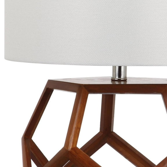 SAFAVIEH Delaney 23.75 in. H Geometric Pentagons Table Lamp, Brown