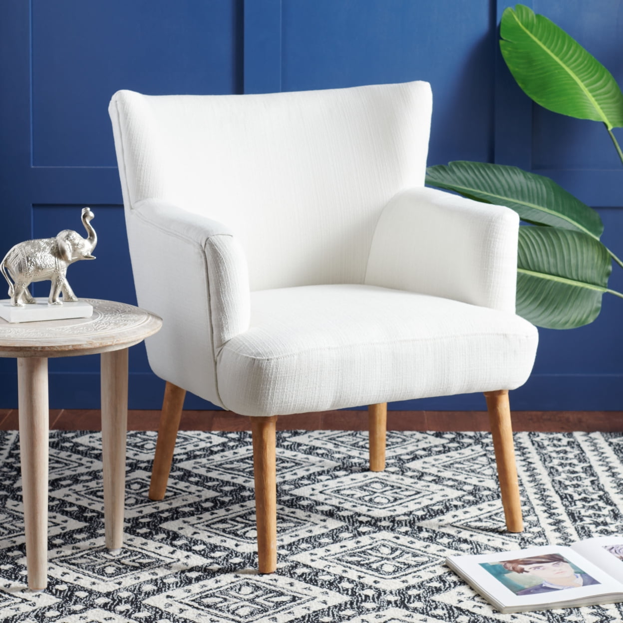 SAFAVIEH Delfino Modern Style Accent Chair, White - Walmart.com