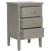 SAFAVIEH Deniz Classic End Table with 3 Storage Drawers, French Grey