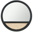 thumbnail image 1 of SAFAVIEH Deonna 23.5 in. Solid Frame Mirror, Black/Natural, 1 of 5