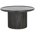 thumbnail image 1 of SAFAVIEH Devin Rustic Round Wood Coffee Table, Black With White Wash Distressing, 1 of 8