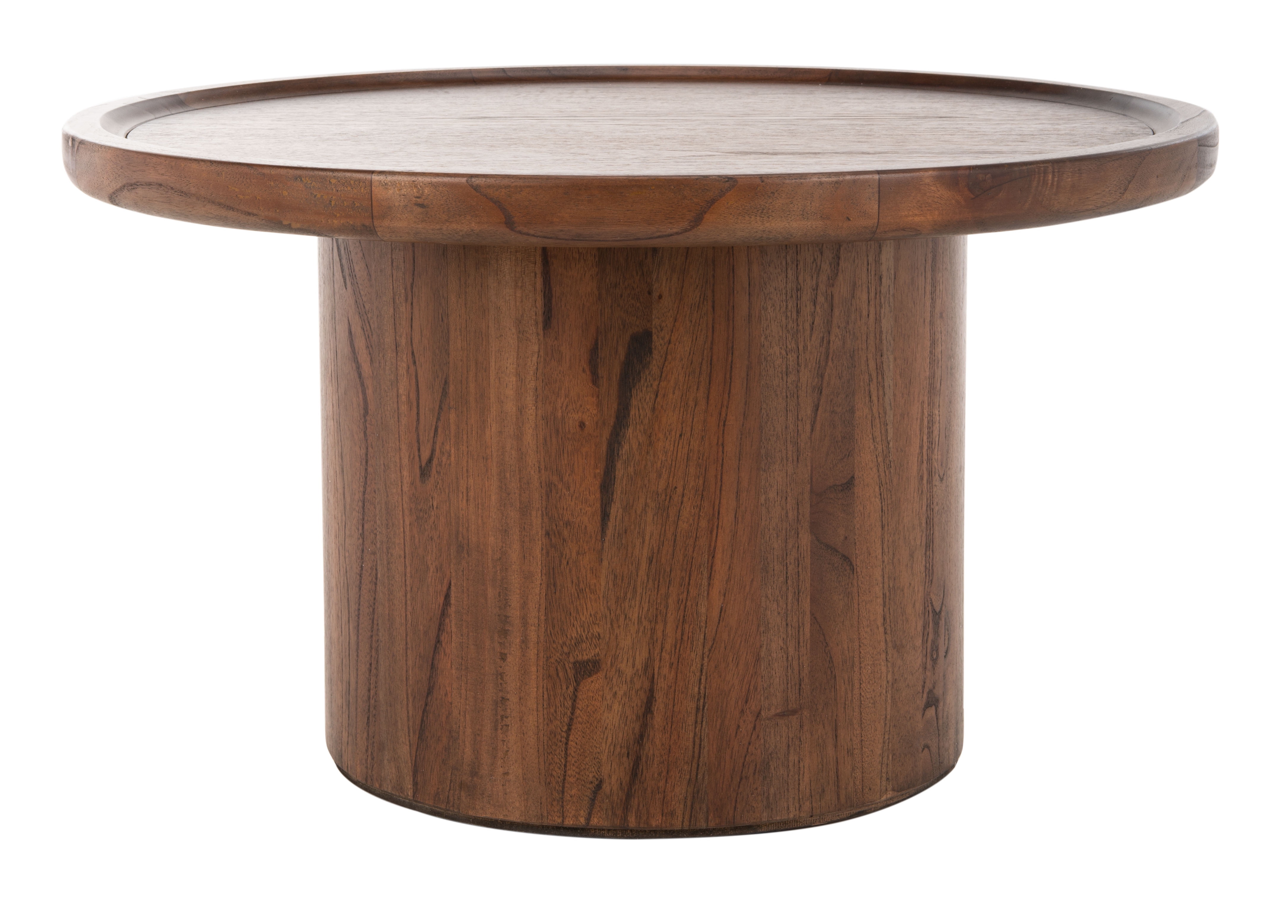 SAFAVIEH Devin Solid Round Pedestal Coffee Table Dark Brown