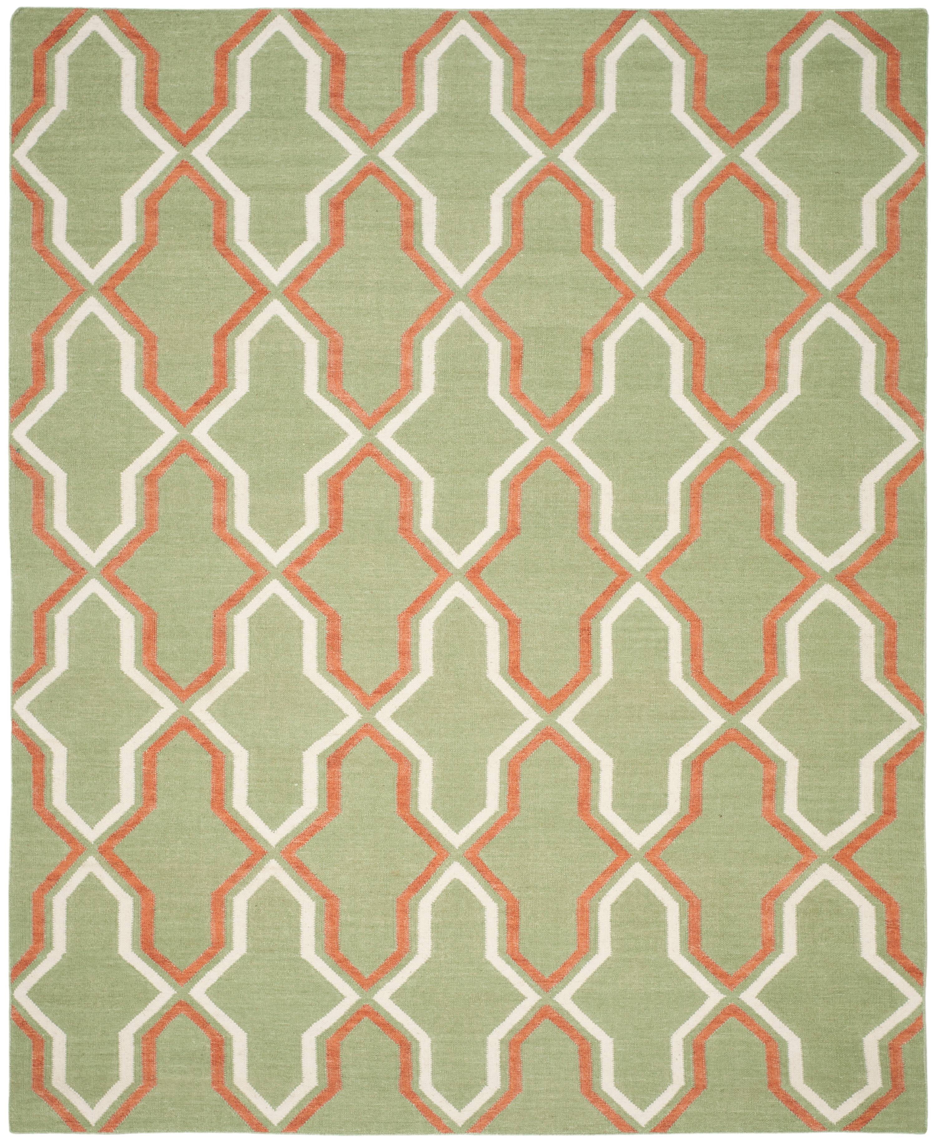 Gray Geometric Handmade Wool Flat Woven Reversible Rug