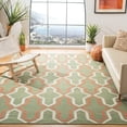 thumbnail image 1 of Safavieh Dhurries Alexis Geometric Area Rug, Green/Rust, 9' x 12', 1 of 8