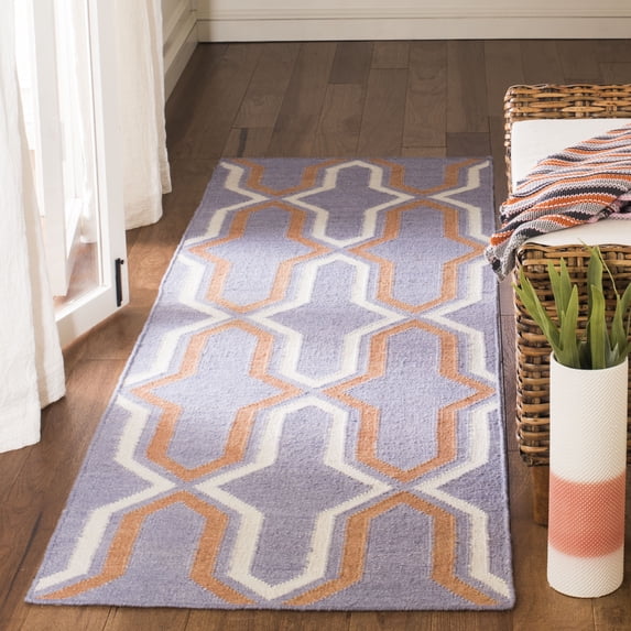Safavieh Dhurries Alexis Geometric Runner Rug, Purple/Multi, 2'6" x 8'