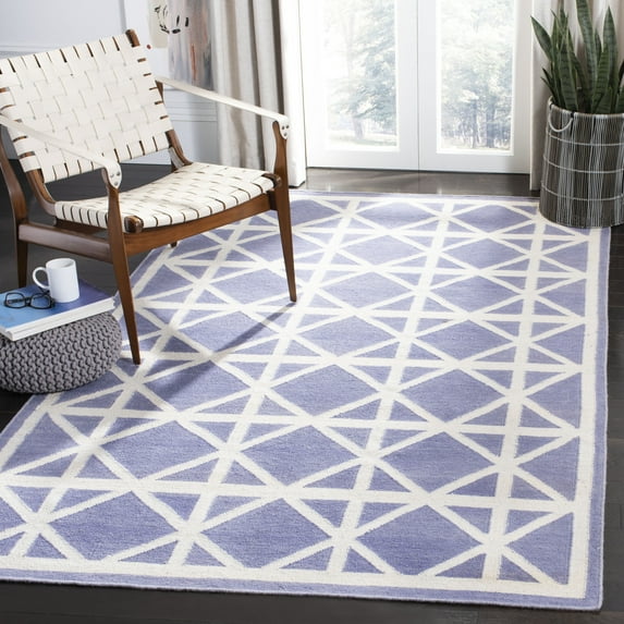 Safavieh Dhurries Anne Geometric Area Rug, Purple/Ivory, 5' x 8'