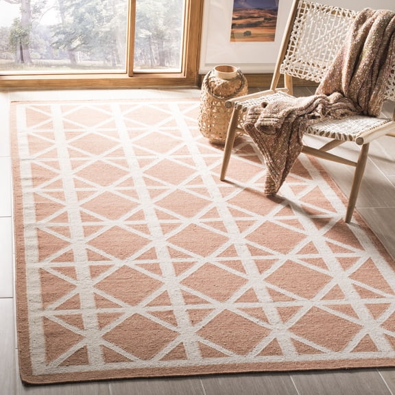 Safavieh Dhurries Anne Geometric Area Rug, Red/Ivory, 2'6" x 4'