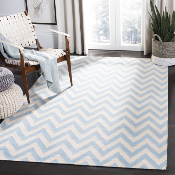 Safavieh Dhurries Bentley Geometric Area Rug, Blue/Ivory, 4' x 6'