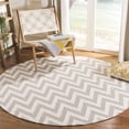 thumbnail image 1 of Safavieh Dhurries Bentley Geometric Area Rug, Gray/Ivory, 6' x 6' Round, 1 of 10