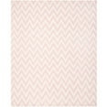 thumbnail image 1 of SAFAVIEH Dhurrie Bentley Chevron Zigzag Wool Area Rug, Pink/Ivory, 10' x 14', 1 of 10