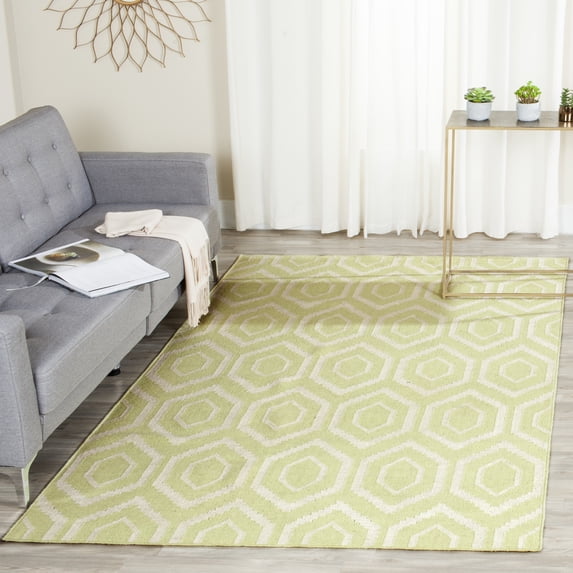 Safavieh Dhurries Bianca Geometric Area Rug, Green/Ivory, 5' x 8'