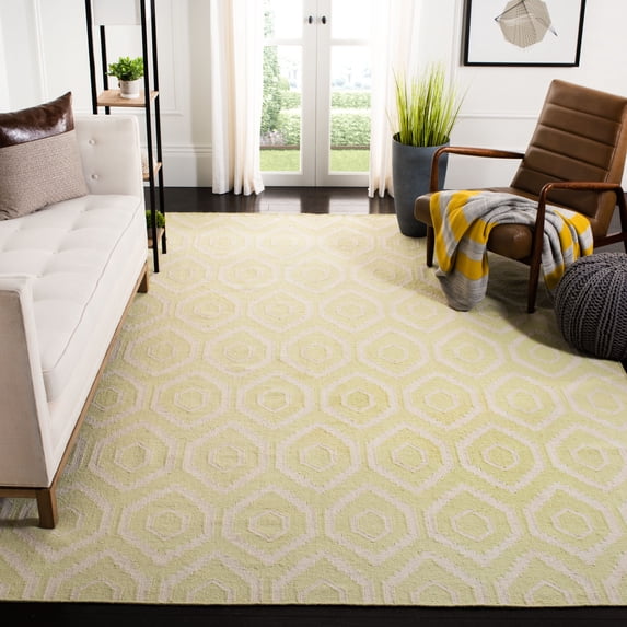 Safavieh Dhurries Bianca Geometric Area Rug, Green/Ivory, 8' x 10'