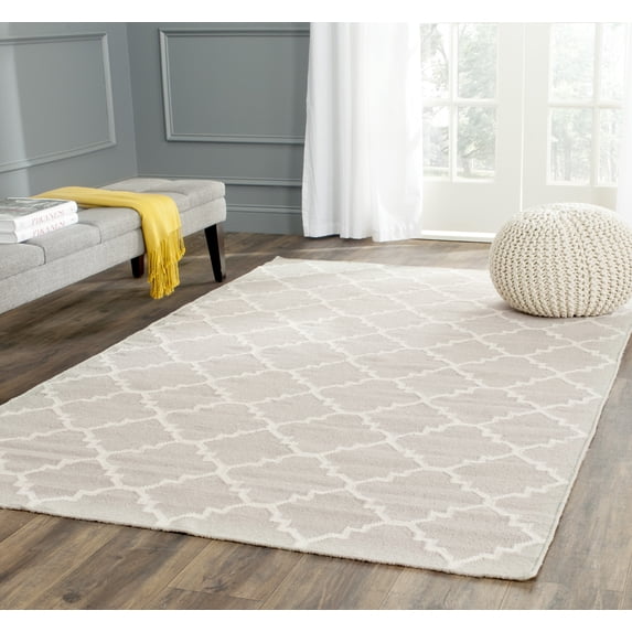 Safavieh Dhurries Brad Geometric Area Rug, Gray/Ivory, 5' x 8'