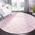 thumbnail image 1 of Safavieh Dhurries Brad Geometric Area Rug, Pink/Ivory, 6' x 6' Round, 1 of 7