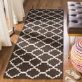 thumbnail image 1 of Safavieh Dhurries Brad Geometric Runner Rug, Brown/Ivory, 2'6" x 10', 1 of 8