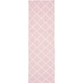 thumbnail image 1 of SAFAVIEH Dhurrie Brad Geometric Moroccan Wool Runner Rug, Pink/Ivory, 2'6" x 8', 1 of 9