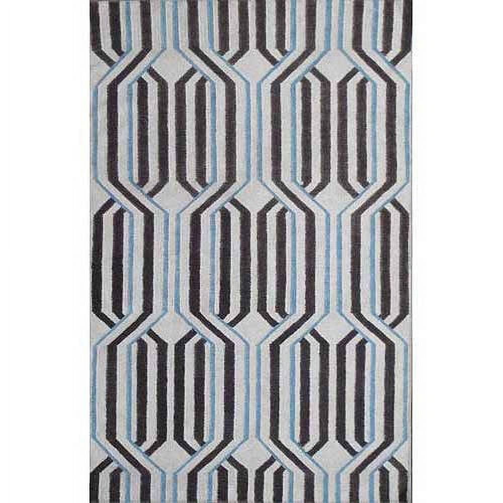 Handwoven Ivory Geometric Wool 8' x 10' Area Rug