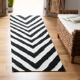 thumbnail image 1 of Safavieh Dhurries Deborah Geometric Runner Rug, Black/Ivory, 2'6" x 6', 1 of 9
