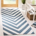 thumbnail image 1 of Safavieh Dhurries Deborah Geometric Runner Rug, Blue/Ivory, 2'6" x 10', 1 of 8