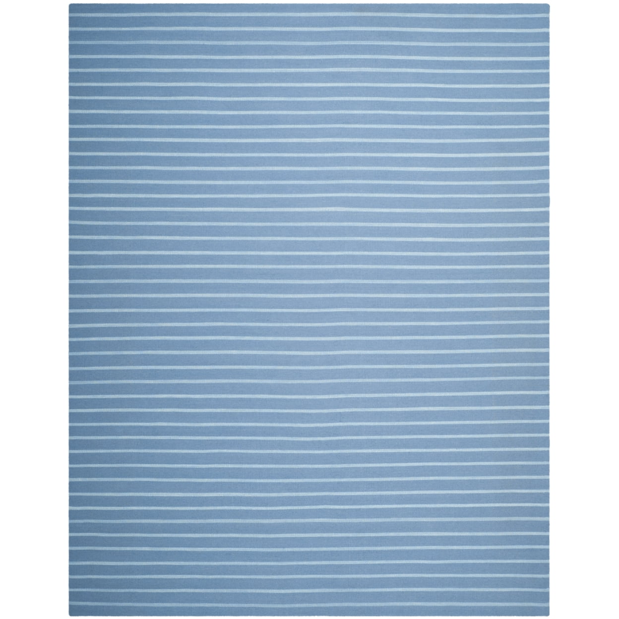 Blue Geometric Handwoven Wool Area Rug, 8' x 10'
