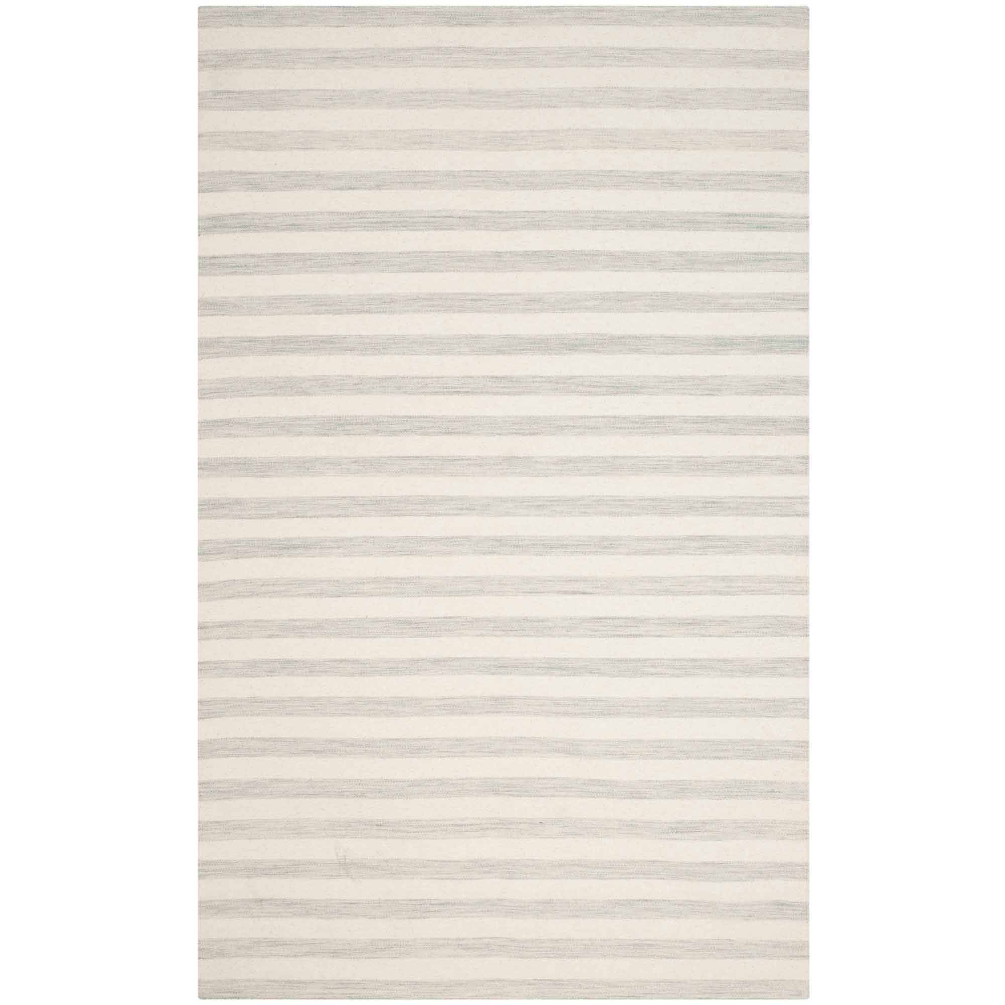 Elysian Light Blue and Ivory Handmade Wool 4' x 6' Area Rug
