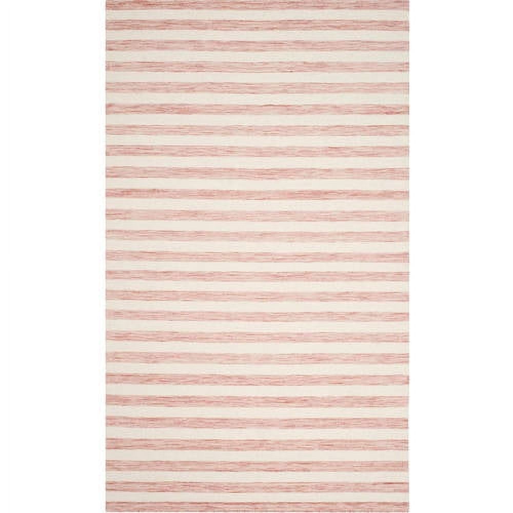 Handmade Dhurrie Rust & Ivory Wool Area Rug, 3' x 5'